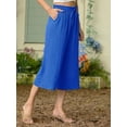 thumbnail image 4 of Cueply Womens Capri Pants Casual Loose Cropped Pants Summer Wide Leg Palazzo Capris with Drawstring Pockets, 4 of 7