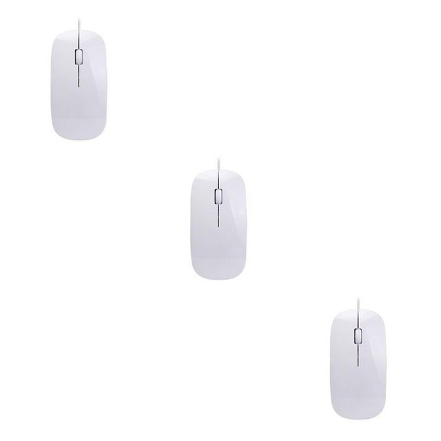 Wisewang Mouse Wired Accurate Positioning Matte Computer Mouses Skin Touch Computers Fitting Desktop Laptop Game Keyboards Study White 3Set