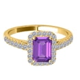 thumbnail image 4 of AoneJewelry 1.85 Ct. Amethyst Diamond Ring Crafted In 10k Rose, White & Yellow Gold, 4 of 4