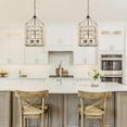 thumbnail image 6 of LALUZ Farmhouse Wood Chandelier, 4 Light Rustic Mid-Century Cube Wooden Chandeliers Light Fixture for Dining Room, Living Room, Bedrooms, Living Room, Entryway, 6 of 7