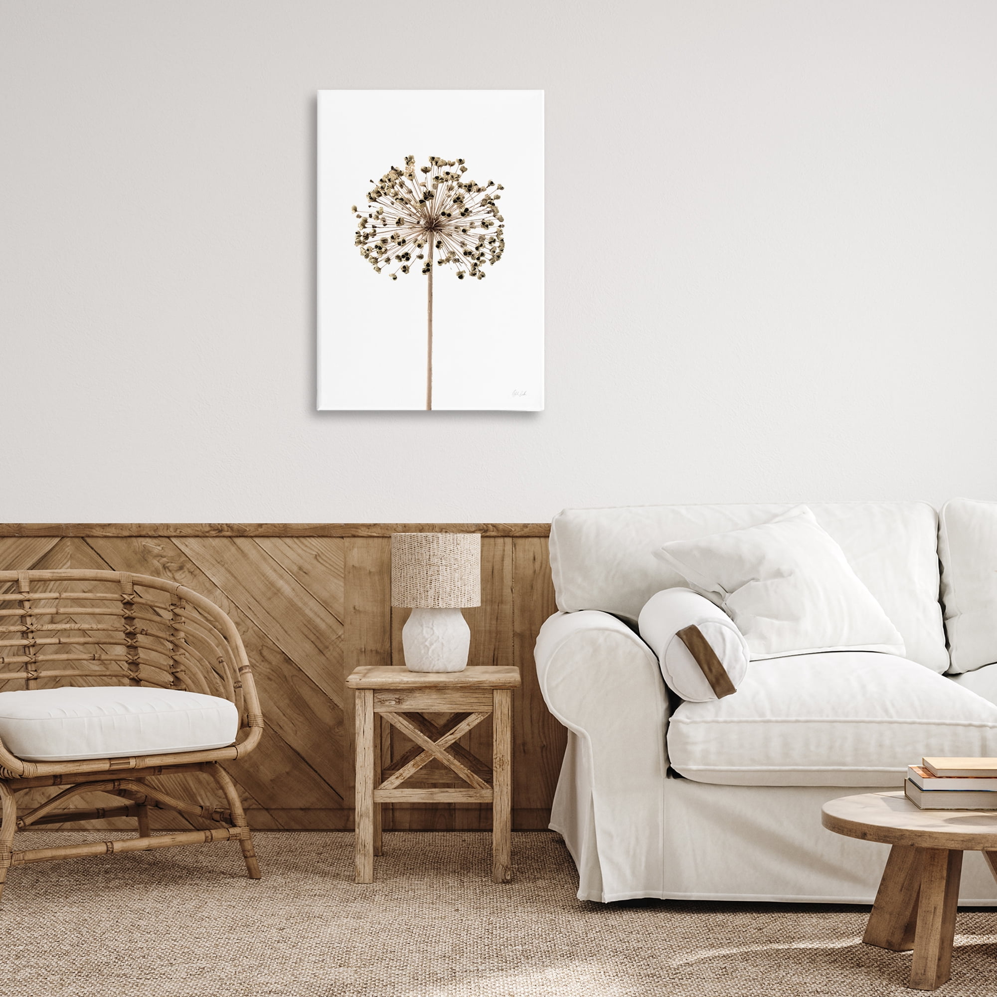 Stupell Industries Minimal Allium Bud Plants & Flowers Painting Wrapped Canvas Art Print Wall Art, 20 x 30