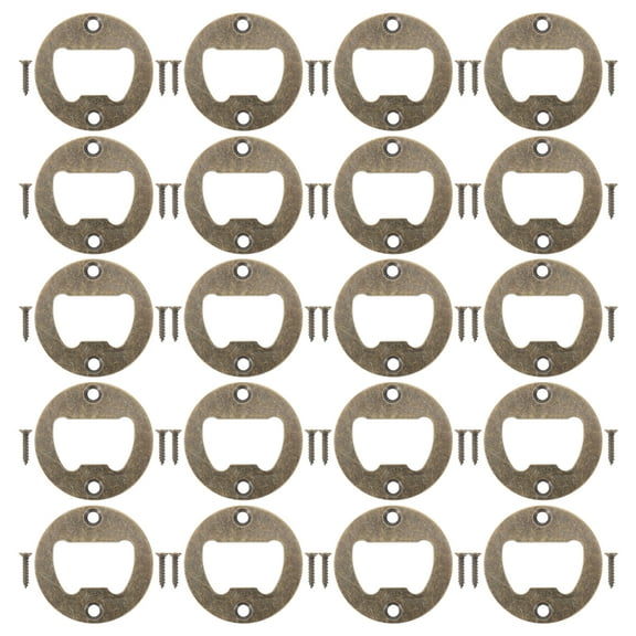 Linaichen 20 Stainless Steel Bottle Opener Inserts with Screws - DIY Hardware Kit