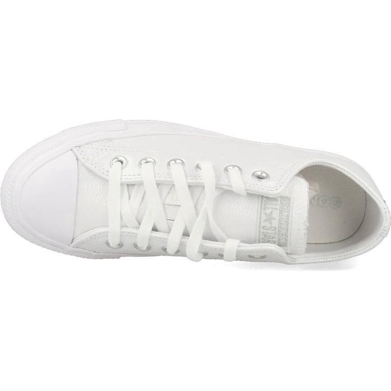 Converse Chuck Taylor All Star OX Kids' White Leather Shiny