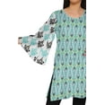 thumbnail image 4 of Moomaya Printed Kimono Sleeve Round Neck Mini Tunic Dresses For Women Clothing, 4 of 5