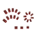 thumbnail image 6 of 4 Pack 96Pcs Press On Nails Set, Short Wine Red Fake Nails with Gold Accents & Pearl Details, Durable False Nails for Teens & Women, Perfect for Wedding & Holiday Party Styling, 6 of 8