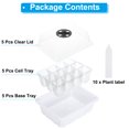 thumbnail image 3 of Unique Bargains Kit de Bac d'Ensemencement 12 Cellules avec Dômes d'Humidité Réglables et Base pour la Plantation en Serre, Blanc, 3 of 7