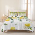 thumbnail image 3 of Full Quilt Set 78''x90'', Lemon Eucalyptus Lightweight Bedspread Coverlet Set with 2 Pillow Shams, Farm Flower Fruit Country Boho Summer Breathable All Season Quilt Bedding for Bedroom/Guest Room, 3 of 9