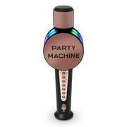 The Singing Machine Party Microphone Instrument with Bluetooth and Voice Changers, Rose Gold