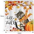thumbnail image 2 of Cortinas de ducha de calabaza de otoño para el baño, juego de cortinas de ducha impermeables con hojas de arce otoñal con 12 ganchos, 2 of 5