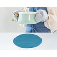thumbnail image 5 of REGALWOVEN Round Placemats Set of 6 Placemats for Kitchen Dining Table Decor Washable Table Placemats Wipeable Table Mat Blue 14*14in, 5 of 7