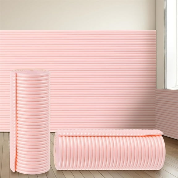 NOGIS 15.8 x 78.7 Inch Anti Collision Wall Padding for Kids Padded Wall Panels 3D Self Adhesive DIY Headboard for Autism Playroom Nursery Bedroom Living Room Corner Guards (Pink)