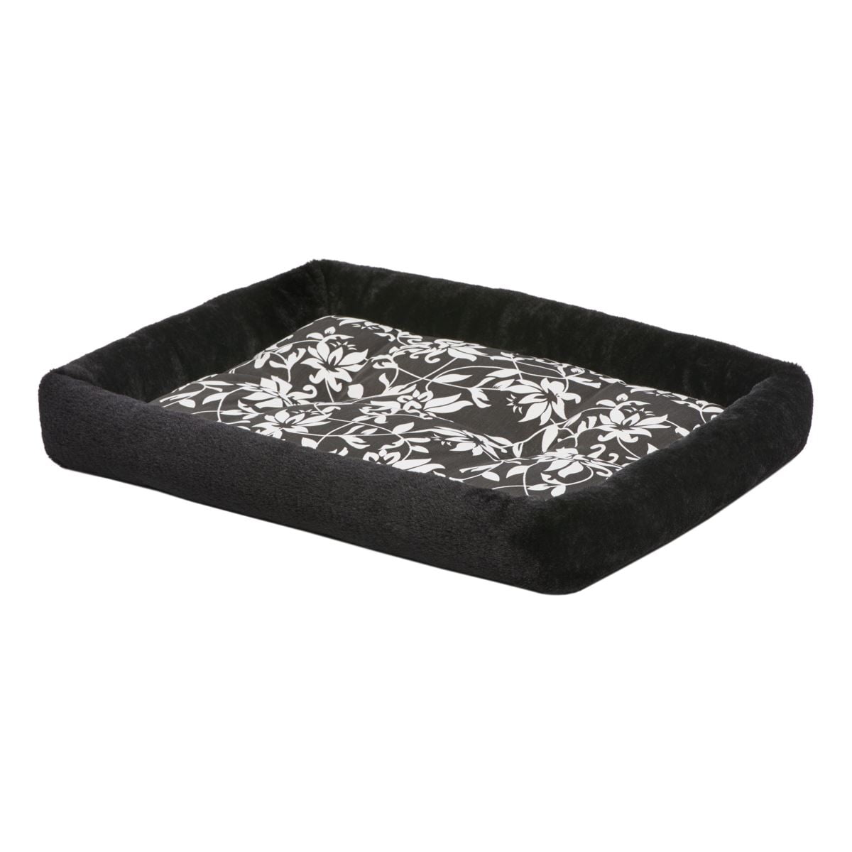 QuietTime® Couture Sofia Bolster Crate Pad for Pet Black Color 24 Inch