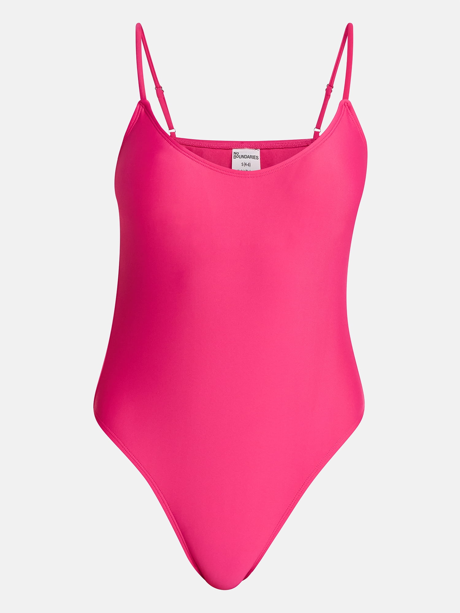 No Boundaries Essentials Scoop Neck One-Piece Swimsuit, Women’s XXS-XXL