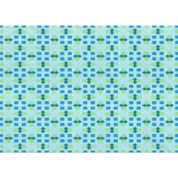 Ahgly Company Machine Washable Indoor Rectangle Transitional Aquamarine Green Area Rugs, 2' x 4'