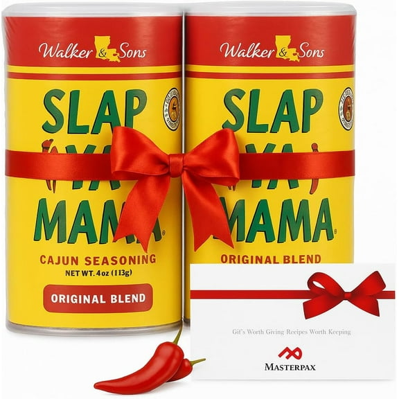 Masterpax Southern Heat Gift Bundle – Includes Two 4 oz Cans of Cajun Seasoning   Exclusive Mystery Recipe Card – Professionally Curated & Shrink-Wrapped