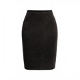 thumbnail image 6 of Yungyresw Women's High Waisted Pencil Skirts Knee Length Solid Bodycon Mini Skirts Fall Winter Business Office Elegant Outfits Black S, 6 of 6