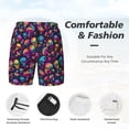 thumbnail image 3 of Yiaed rainbow color mushroom Skull Print Mens Swim Trunks Bathing Suit Compression Liner Beach Swim Shorts Swimwear Quick Dry Zipper Pocket No-Chafing Board Short-Medium, 3 of 6