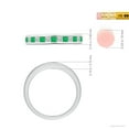thumbnail image 4 of Angara Natural 0.32 Ct. Emerald with Diamond Non Eternity Wedding Band in 14K White Gold for Women (Ring Size: 12), 4 of 9