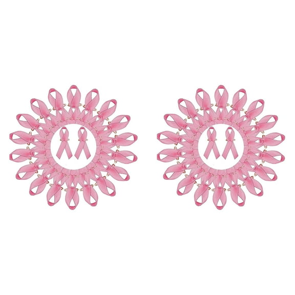 ZYWEyh 200 Pieces PinkLove Ribbons BreastCancer Awareness Accessories Bulk Items PinkSatin Awareness Ribbons with Pins,1.4 x 3 inch Party Supplies Memorials Accessories