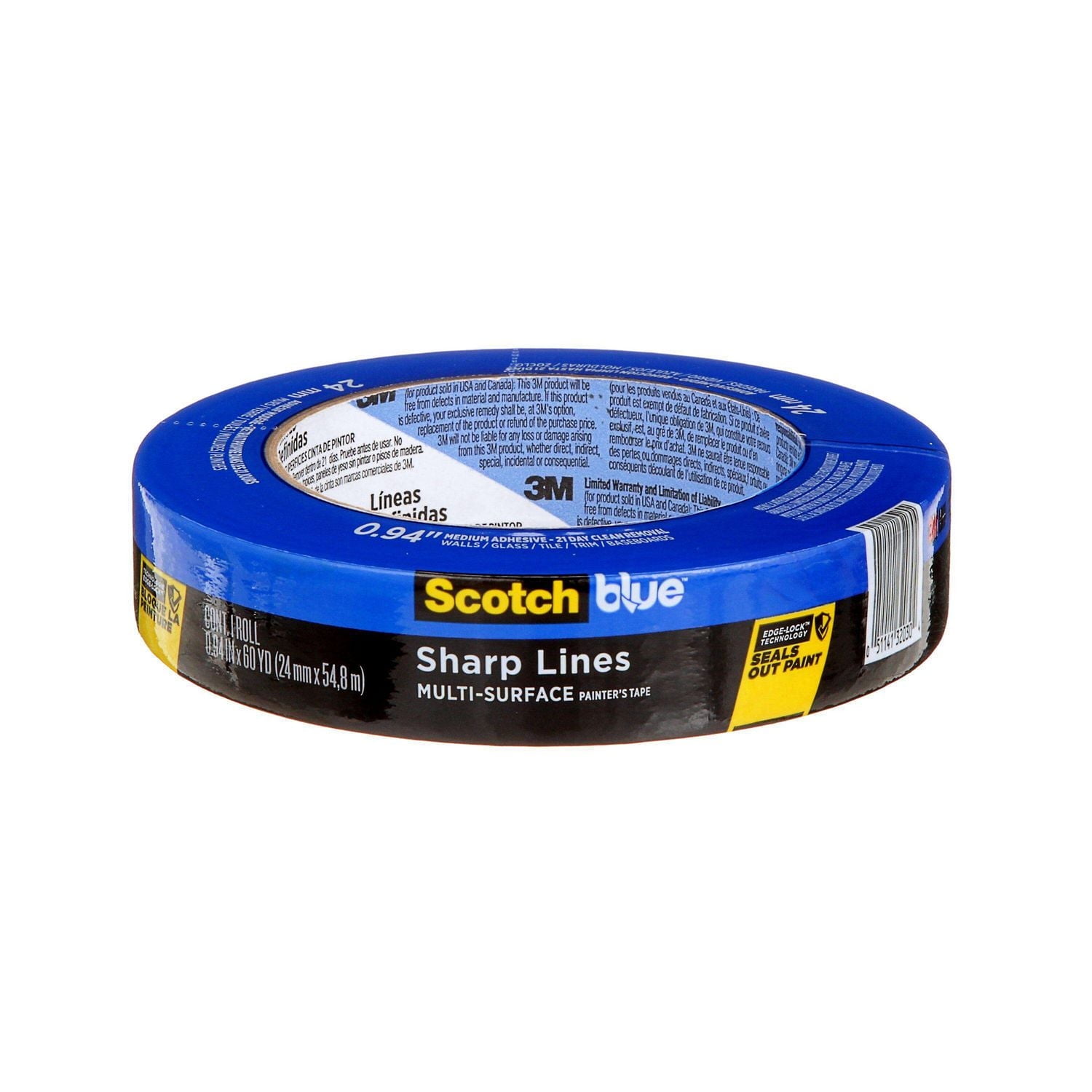 Ruban pour peintres pour surfaces multiples pour lignes de démarcation nettes ScotchBlue(MC) 36 mm x 54,8 m