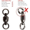 thumbnail image 3 of 20 Pack Fishing Swivels Ball Bearing Swivel Stainless Stee Solid Rings Black Nickel Strength Saltwater Swivels Fishing Tackles Heavy Duty, 3 of 6
