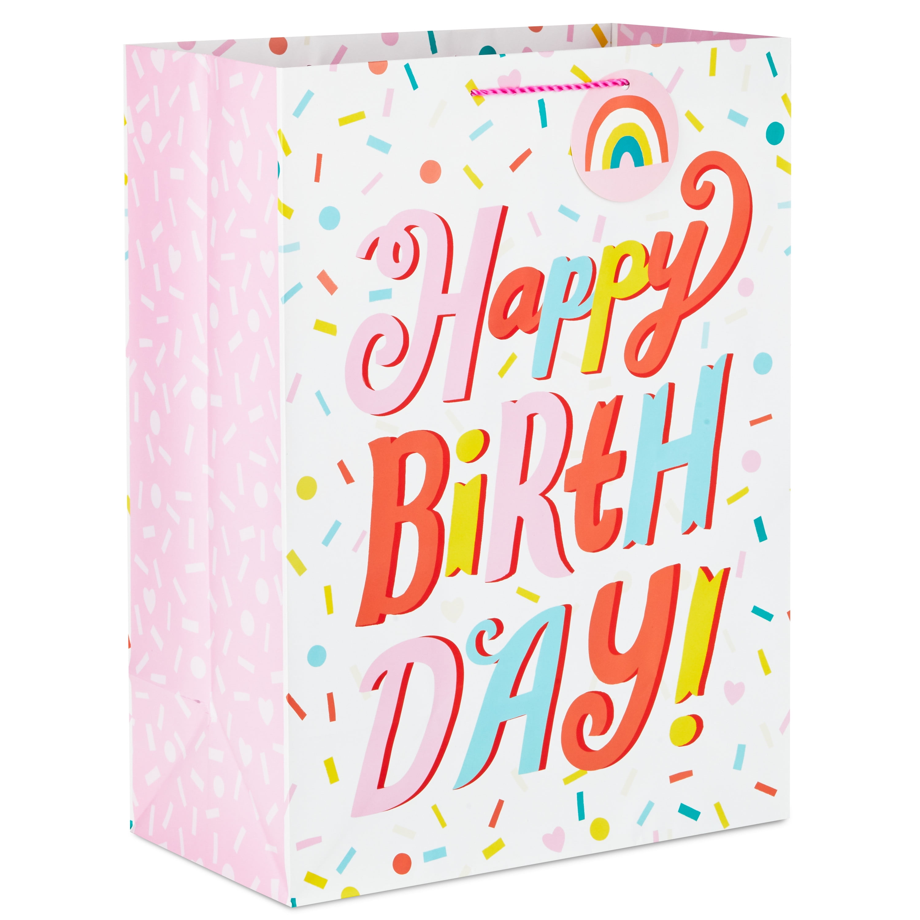 Hallmark Jumbo Birthday Gift Bag (Pink and Red Retro)