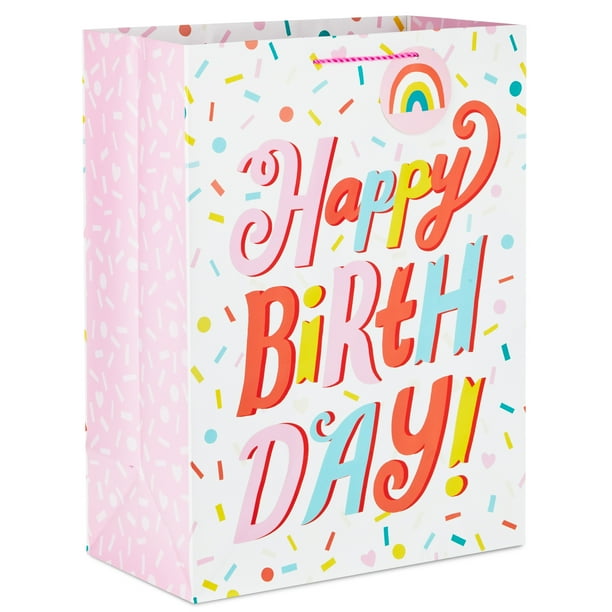 Hallmark Jumbo Birthday Gift Bag (Pink and Red Retro)