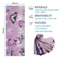 thumbnail image 2 of Purple Butterfly Pattern Hot Yoga Mat Towel Non Slip for Hot Yoga - Quick-Drying Yoga Mat Cover with 4 Corner Pockets with Travel Bag - Hot Yoga Towel Non Slip Grip Moisture Wicking Sweat 70"x26", 2 of 6