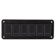 thumbnail image 3 of Aluminum Alloy Toggle Switch Panel, RV Toggle Switch Panel -13 To 149℉ 6 Gang 3PIN Anodized Black Blue LED Light 20A 30A  for Buses, 3 of 8