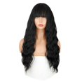 thumbnail image 5 of Peluca de mujer de pelo largo colorido con flequillo de aire, pelo largo y rizado, conjunto de peluca de rollo de lana de seda de alta temperatura, 5 of 5