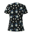 thumbnail image 4 of Naloa Daisies Flowers Print T-Shirts Short Sleeve V Neck Tees for Women Fashion Tops Trendy Lightweight Soft Casual Summer Outfits Clothes, 4 of 5