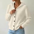 thumbnail image 4 of Women's Hooded Cable Knit Cardigan Button Down Long Sleeve with Pockets Casual Sweater, 4 of 5