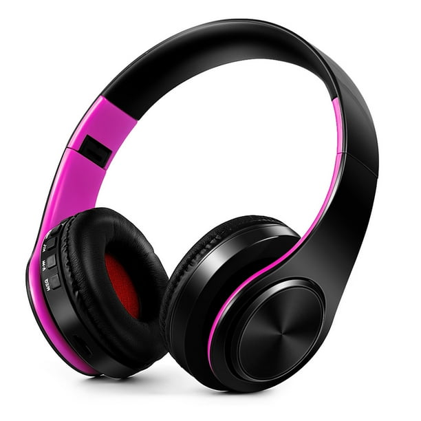 Wireless Headphones Stereo 4 0 Headsets Mp3 Player Tf Card Fm Radio 3 5mm Wired Earphone Hands Free W Mic Purple Compatible With 6s 6s Plus S6 S5 Note 6 5 Laptop Notebook Walmart Com