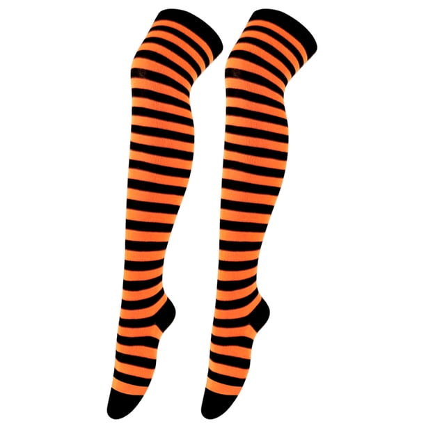 Xiao Hua 1 par de calcetines por encima de la rodilla, hasta la rodilla, para mujer, para cosplay, uso diario, color naranja.