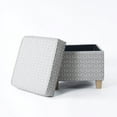 thumbnail image 6 of HomePop Square Storage Ottoman, Light Gray Print, 6 of 11