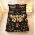 thumbnail image 5 of Homewish Gothic Moon Moths Bed Sheets,Retro Plant Mushrooms Full Size Sheets,Black Brown,4-Piece,1 Flat Sheet, 1 Fitted Sheet and 2 Pillowcases, 5 of 6