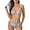 Black White Patterned, variant on Women's Two Piece Triangle Bikini Sets Ruffle Halter Tie Side String Adjustable Sexy Swimsut with Romovable Padded