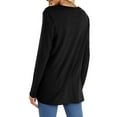 thumbnail image 3 of Fancyglim Women's Long Sleeve Tee Shirts Casual Round Neck Plain Top Black L, 3 of 4