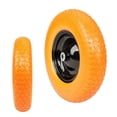 thumbnail image 2 of 16"Flat Free Wheel Barrow Wheelbarrow Tire Solid Foam 5/8 Axle Cart Wagon Yellow, 2 of 8