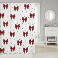 thumbnail image 2 of Manfei Red Bow Knot Shower Curtain 72Wx84L,Leopard Print Bowtie Bathroom Shower Curtain, 2 of 5