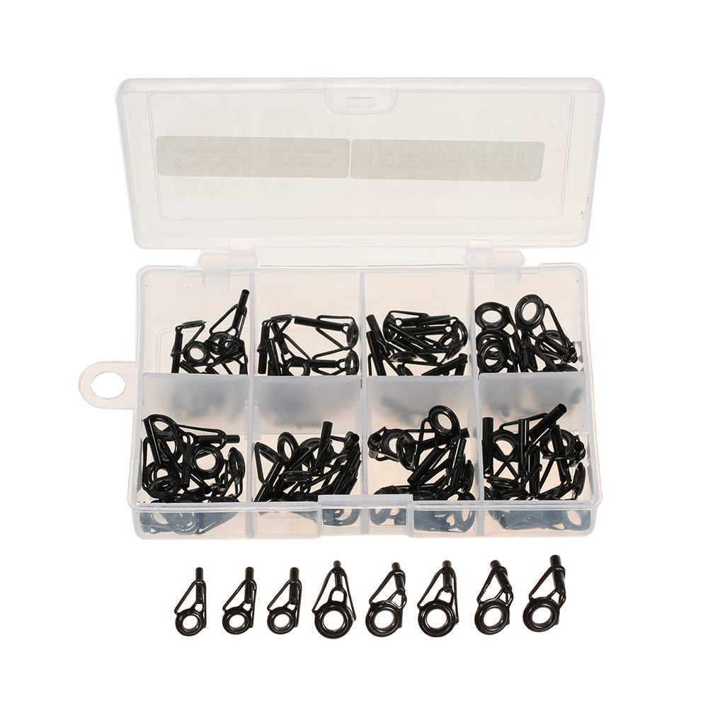 75pcs/Box Fishing Tip Guide Ring Kit Stainless Steel Rod Accessories Repair Kit 