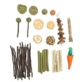 thumbnail image 2 of Conejo masticar Juguetes natural mordedura cuerda rattan bola hierba loofah rebanadas bambú dulce hámster masticar conjunto de juguete, 2 of 8