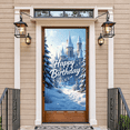 thumbnail image 2 of LUUFILx Happy Birthday Winter Wonderland Castle Background Backdrop Banner Party Decorations Supplies Photography Props Festive Celebration Decor Snowflake, 2 of 7