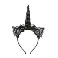 thumbnail image 1 of 1pc Diadema de hierro Encaje Oreja de gato Bowknot Banda para el cabello Accesorios para fotos para niños Niños Negro, 1 of 6