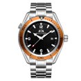 thumbnail image 1 of Automatic Self Wind Mechanical Stainless Steel Strap Simple Orange Blue Bezel Date Business Men Watch, 1 of 5