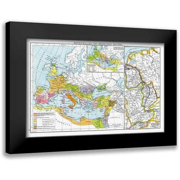 Droysen 14x11 Black Modern Framed Museum Art Print Titled - Europe Roman Empire - Droysen 1886