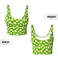 thumbnail image 5 of Fotbe Daisies Flowers Pattern Womens' Sports Bra Longline Wirefree Padded with Medium Support Sports Moisture-Wicking Workou Vest,Tank Top-, 5 of 9