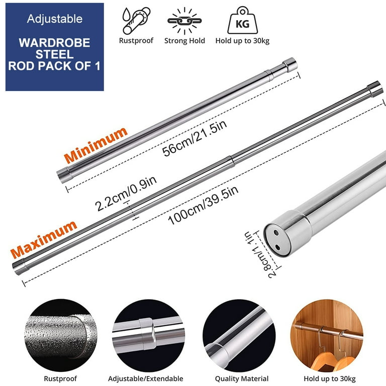 Extendable best sale wardrobe rod