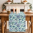 thumbnail image 4 of Blue Starfish Anchor Cotton Linen Table Runner for Dining Kitchen, Summer Coastal Teal Waves Stripe Wedding Outdoor Party Tablerunners Decoration, Dresser Scarf Coffee Tablecloth Runners 13x72 Inches, 4 of 9