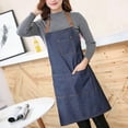 thumbnail image 3 of Denim Apron Cooking Kitchen Restaurant Cafe Bib Dress Adjustable Strap Blue Us, 3 of 6